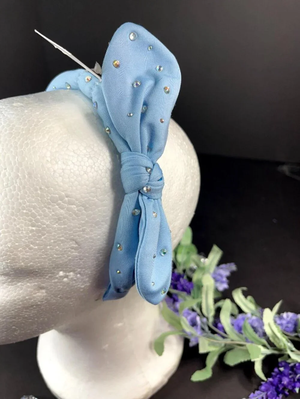 Justice Headband Rhinestone Blue Denim Girls Hair Care Hair Knot Accessories